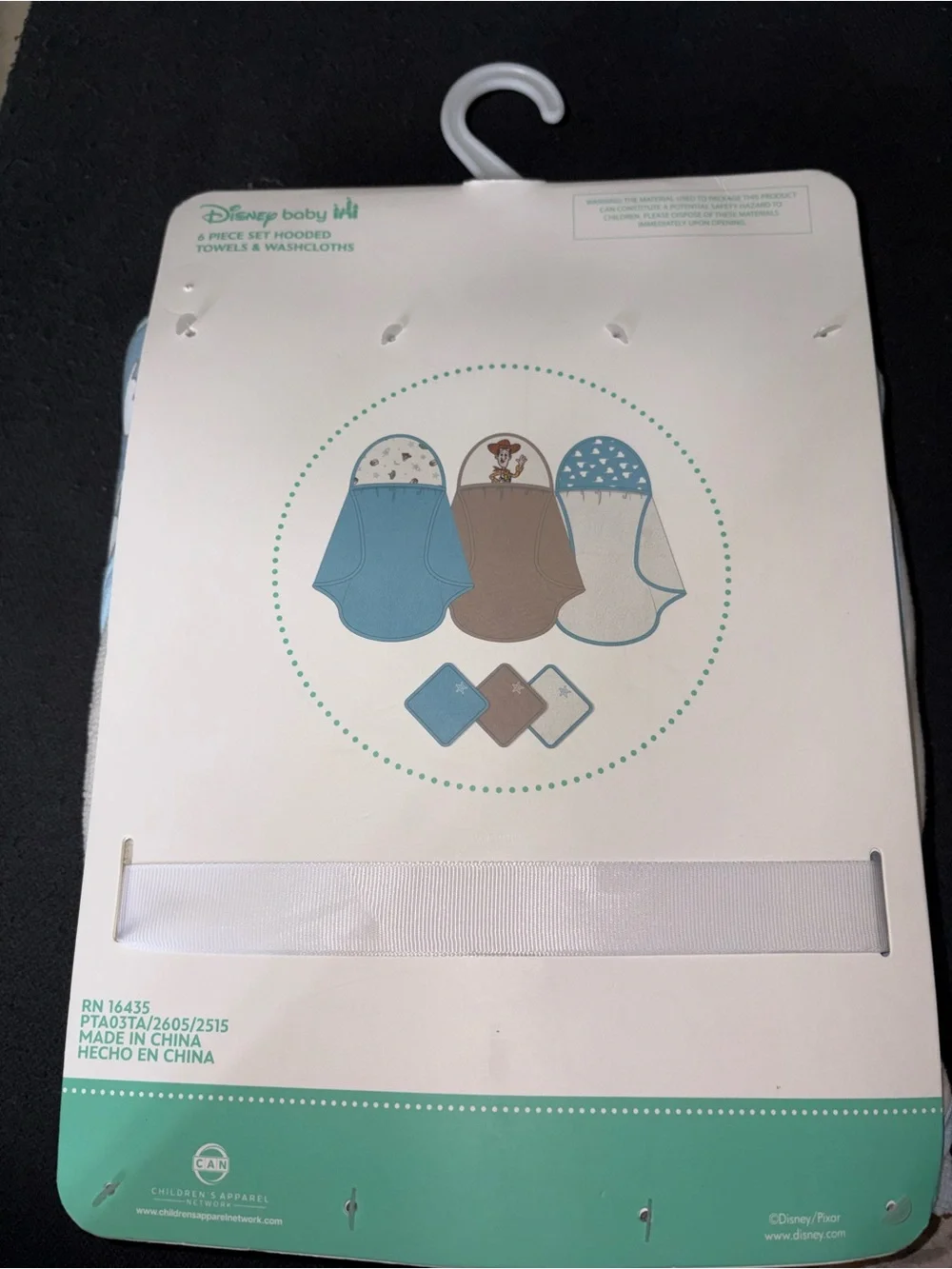 Disney Toy Story Hooded Swaddle & Washcloth Set in Blue, Cream, Tan
